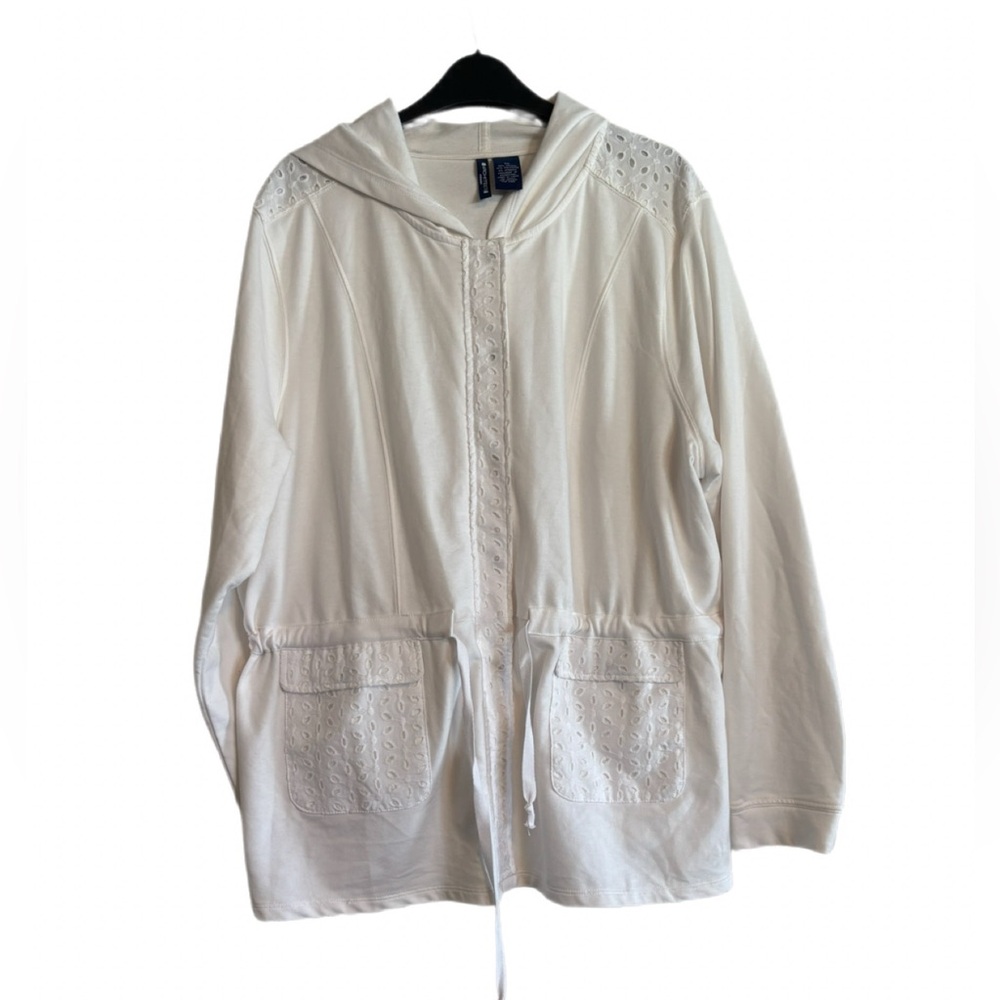 White Eyelet Hooded Jacket – Architect® Woman 2X